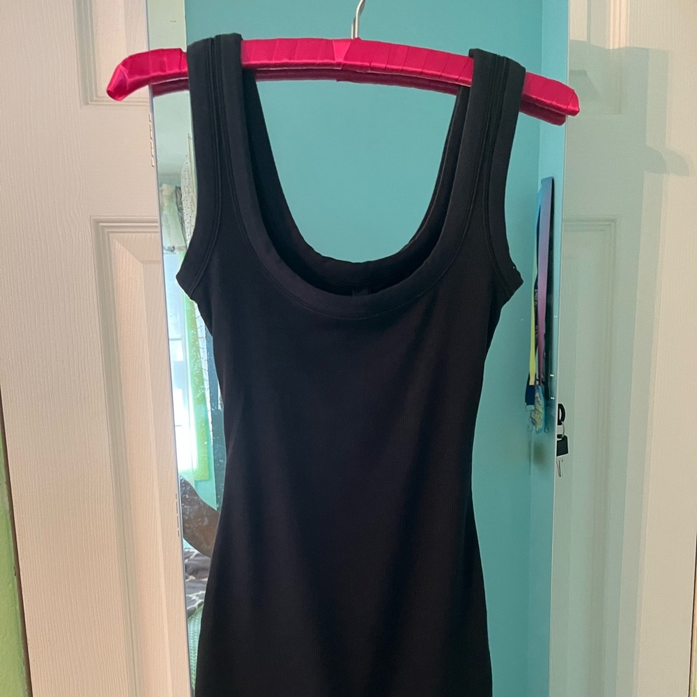 SKIMS Rib Stretch Cotton Romper Soot XS